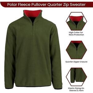 Quarter Zip Fleece Pullover Long Sleeve Sweatshirt Mid Weight Sweater (QZIPhunt)